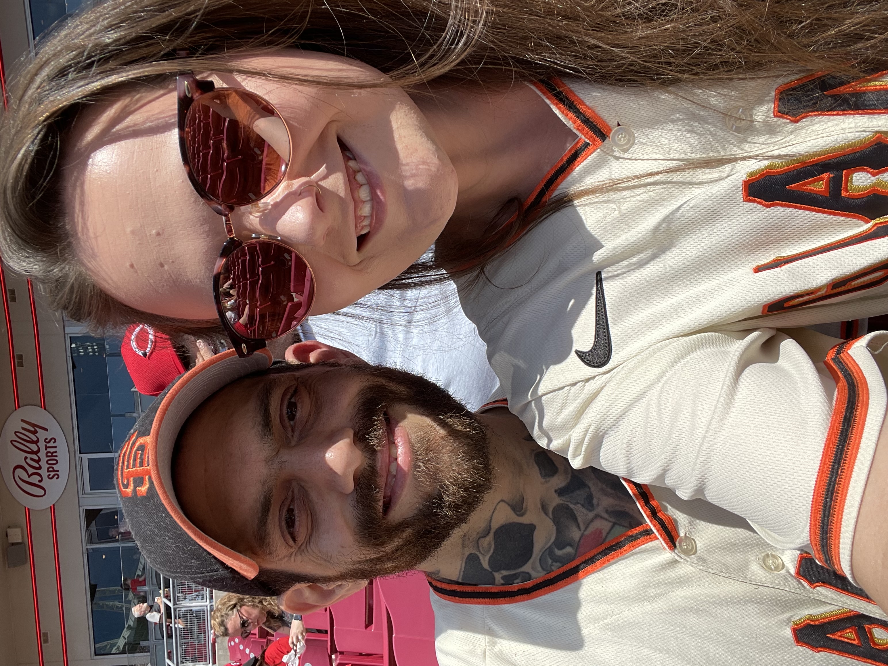 Cheering on the Giants when they played the Reds